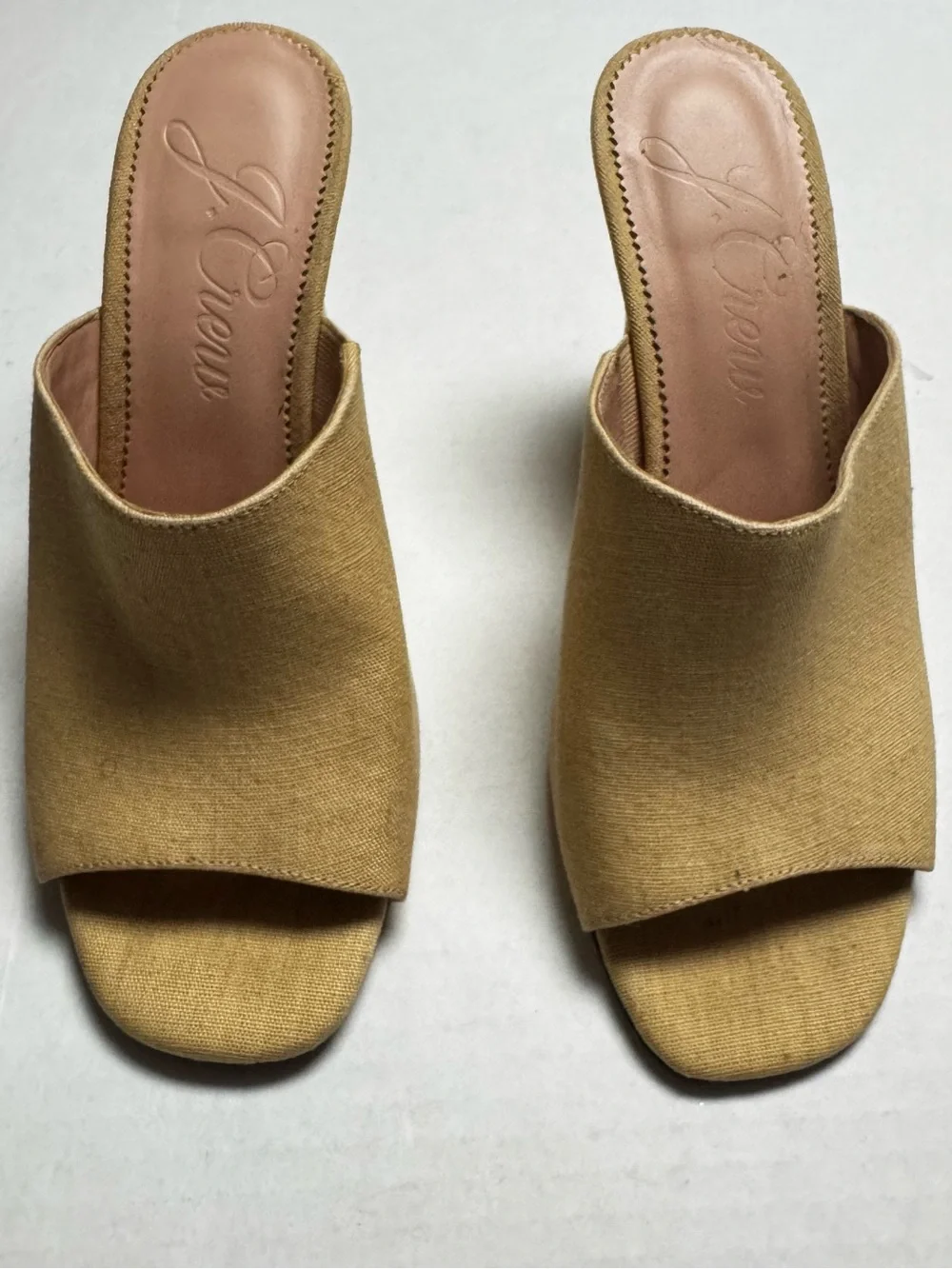 J.Crew Women's Bianca Woven Wedge Heel Sandal In Beige Casual Slip On Size: 9.5
